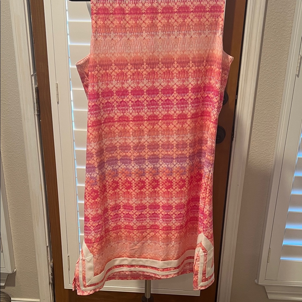 Cabana Life Pink and White Sleeveless Dress L NWT - Picture 7 of 7